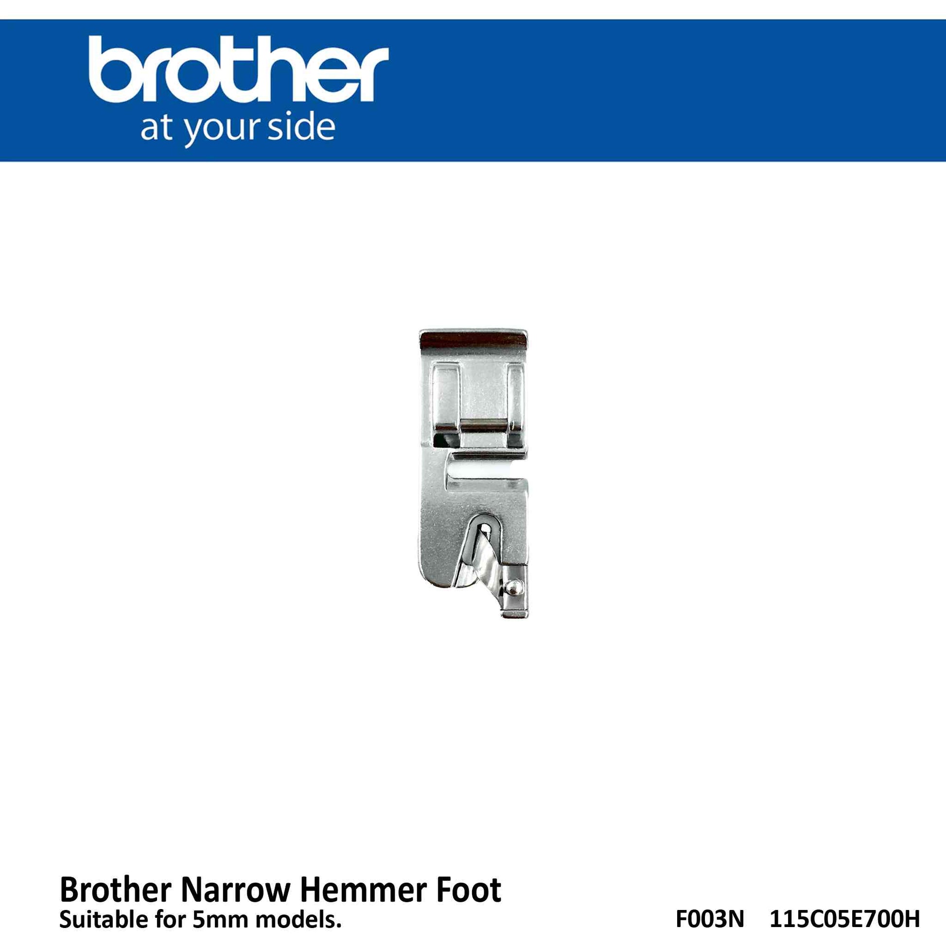 F003N - Brother narrow hemmer foot - 5mm – The Handzon Shop
