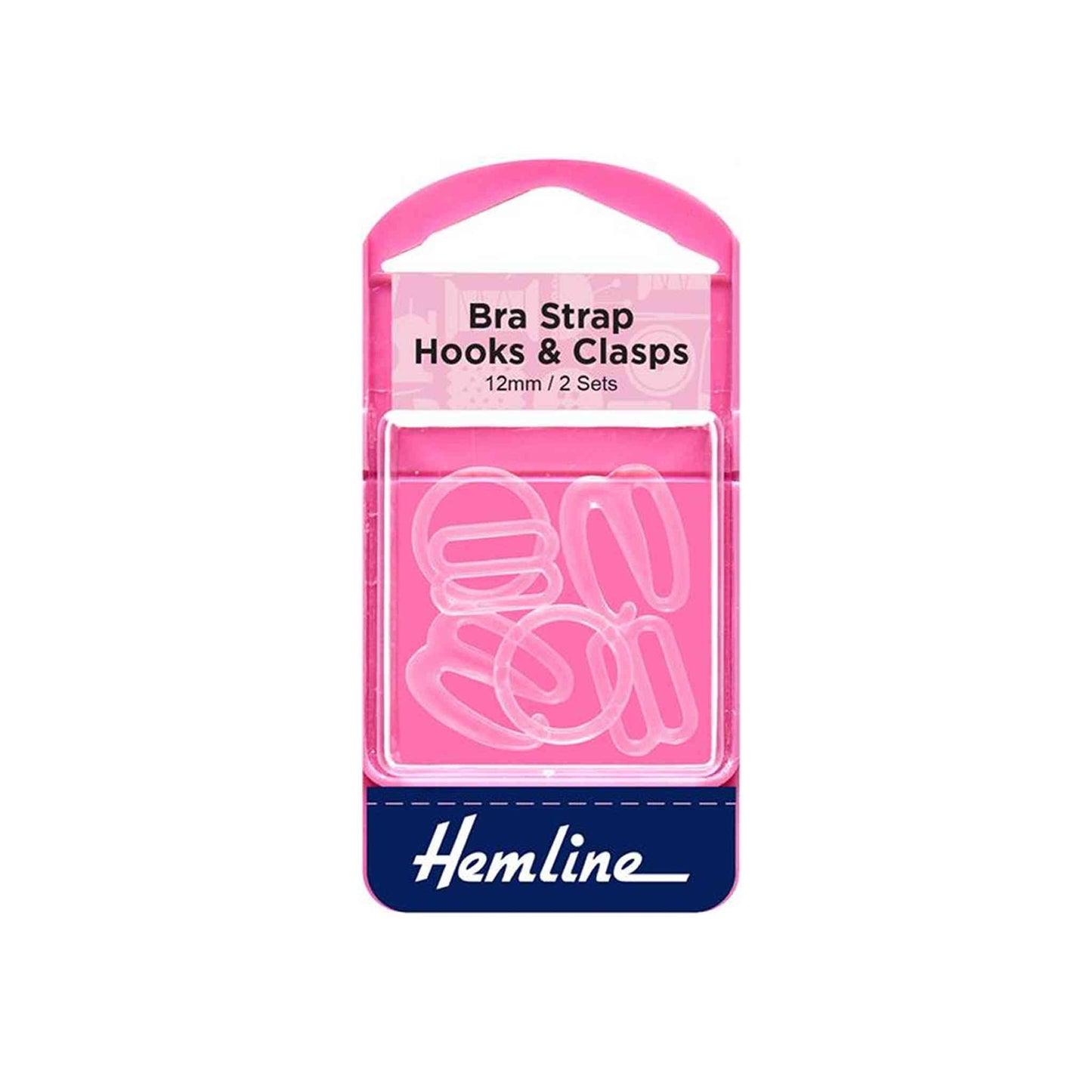 Hemline Bra Strap Hooks & Clasps Set - Clear (2 Complete Sets